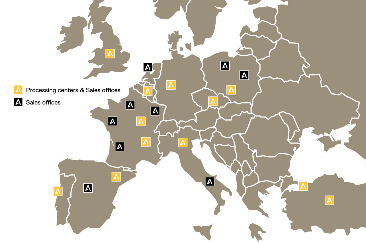 Abraservice-Netzwerk in Europa