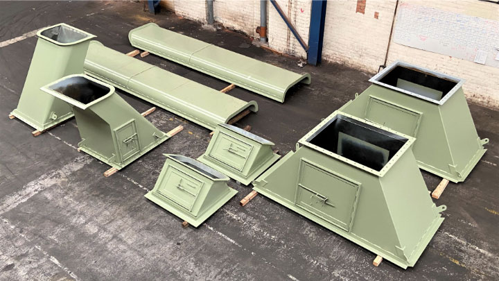 Fabricated chute sections