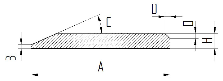 One side beveled illustration